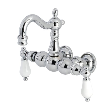 Kingston Brass CA1006T1 3-3/8" Tub Wall Mount Clawfoot Tub Faucet, Polished Chrome CA1006T1